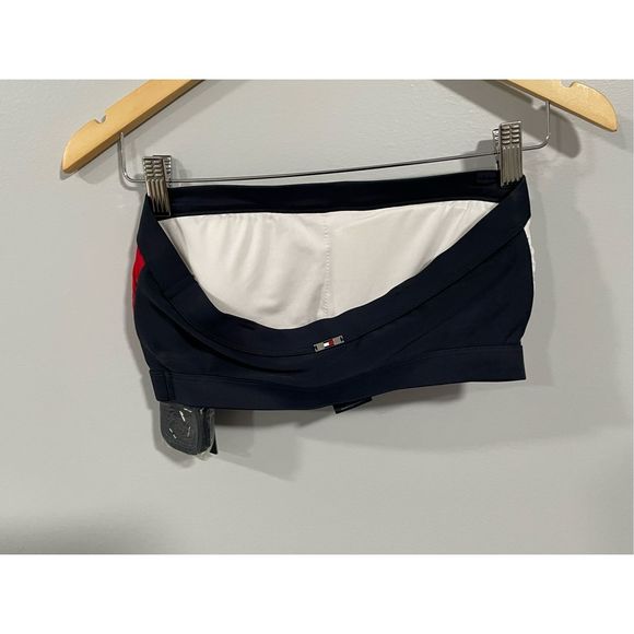 Tommy Hilfiger Women's Bikini Tops Navy Navy & Red Color Block Bandeau Top S - Picture 5 of 5